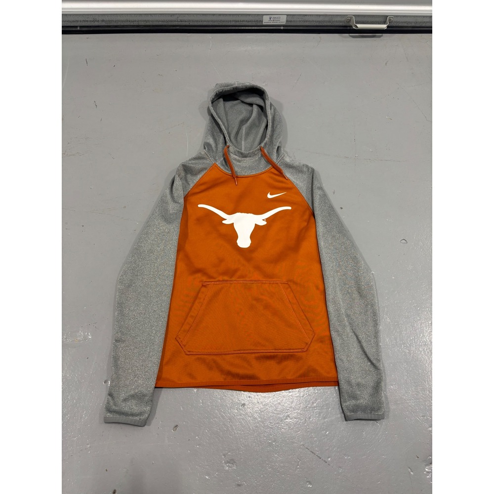 Nike Texas Longhorns Therma-FIT Hoodie Burnt Orange Gray S Womens Pullover